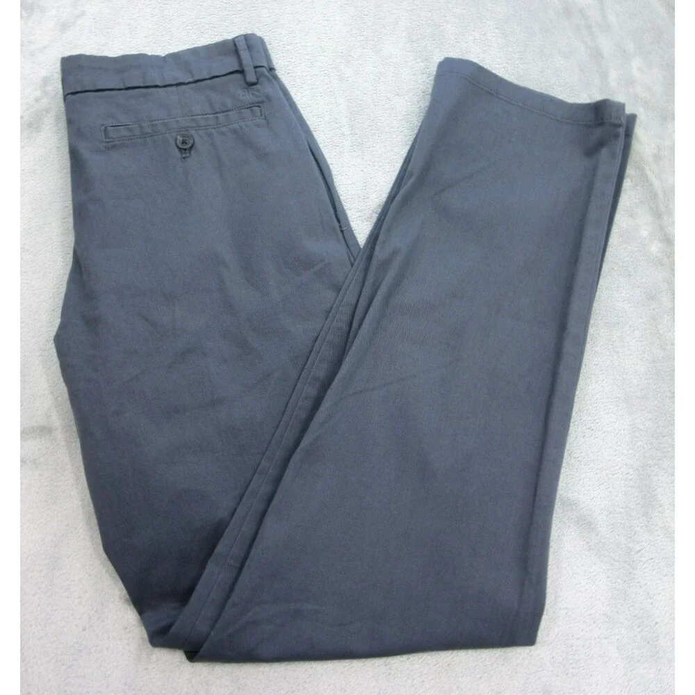 Banana Republic Pants Men Size 30 x34 (Actual 29 x 32) Chino Gray Flat Front